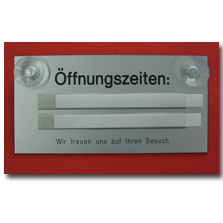 Öffnungszeiten Schilder